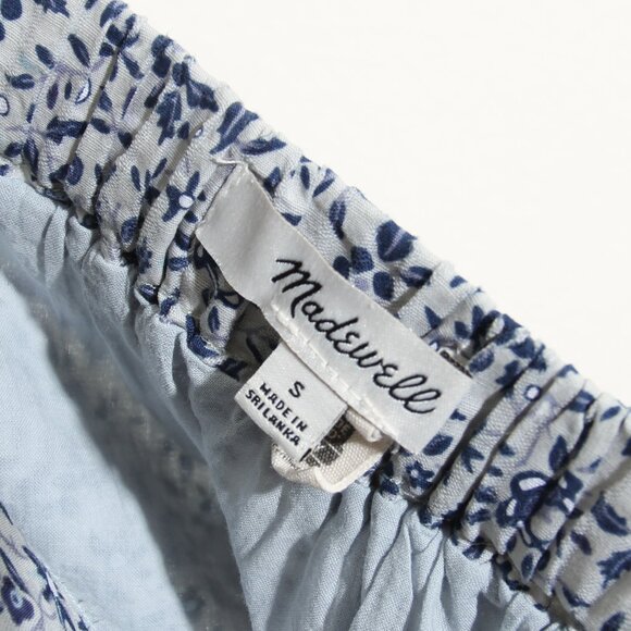 Madewell Button-Front Tiered Maxi Skirt in Florentine Floral Ditsy Blue Sz Small - Picture 12 of 12